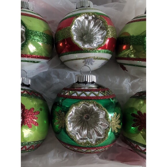 Radko Christmas Ornaments Vintage Stiped Indent Vintage Large - Picture 3 of 9